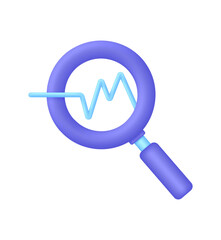 3D Analytic icon. Marketing Research icon. Finance monitoring symbol.