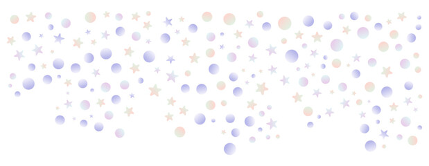 Stars and circles corner particles. Vector illustration.	