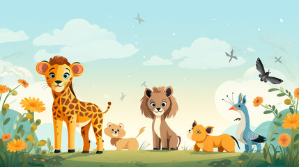 Safari animals - illustration for the children