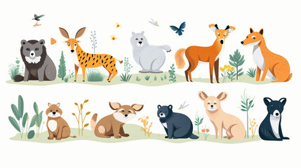 Fototapeta premium Safari animals - illustration for the children
