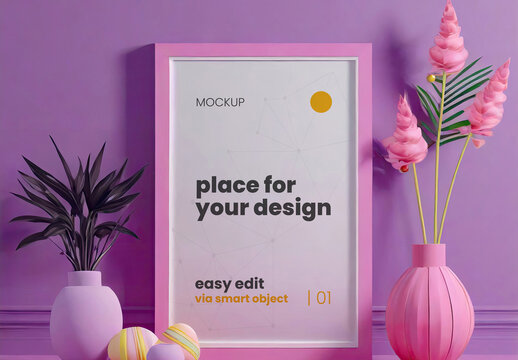 Handmade Creative Vertical Frame Mockup 01