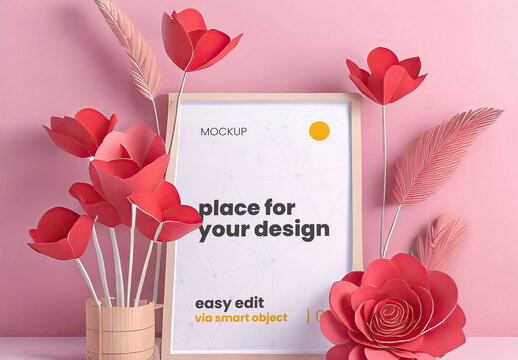 Handmade Creative Vertical Frame Mockup 06