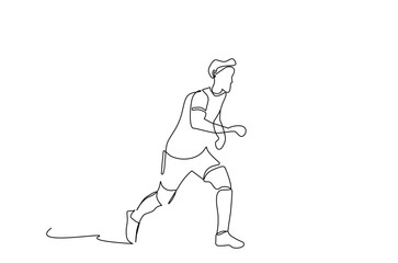 professional football player man ball football run sport lifestyle one line art design