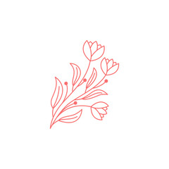 feminine flowers logo design vector image