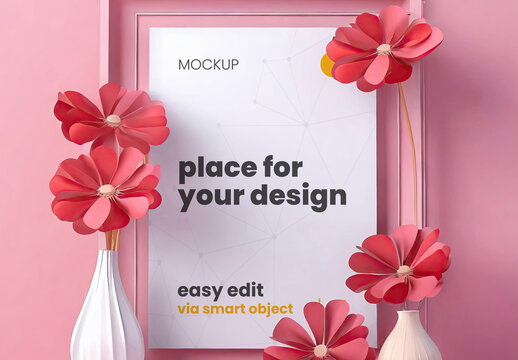 Handmade Creative Vertical Frame Mockup 14
