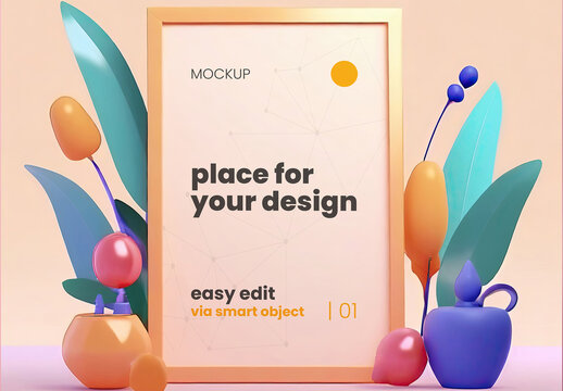Handmade Creative Vertical Frame Mockup 15