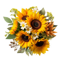 bouquet of sunflowers  flower with daisies flower - Sunflower: Adoration and loyalty.
