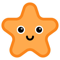 Smile star shape cartoon. Vector illustration.	