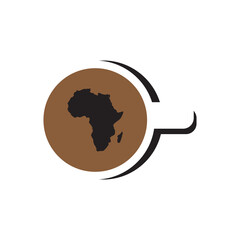 coffee cup african logo design vector image