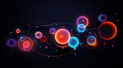 Colorful Bubbles on a Dark Background