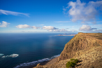 Natural landscape of Lanzarote. View from the observation deck - Mirador de El Risco de Famara.