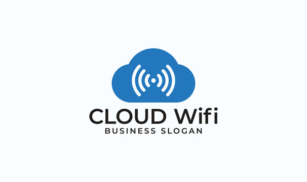 Cloud wifi business logo icon template