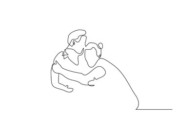 mother man boy mothers day grandmother senior care help support hug happy joy one line art design
