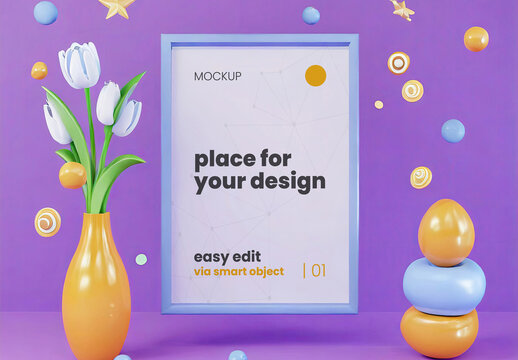 Handmade Creative Vertical Frame Mockup 26