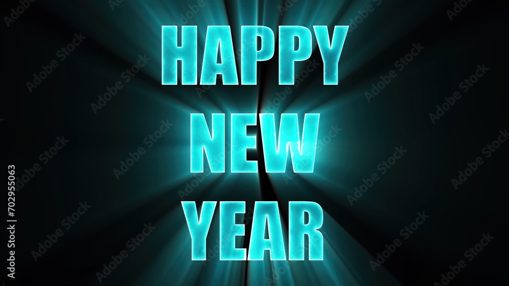 Poster happy new year text. computer generated 3d render
