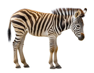 Fototapeta na wymiar Baby zebra isoliert auf weißem Hintergrund, Freisteller