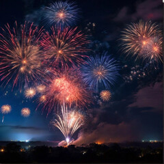 Fototapeta na wymiar Fireworks in the sky