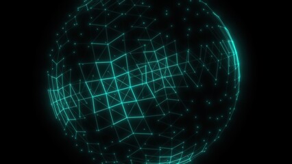 Connection dots sphere. Computer generated 3d render