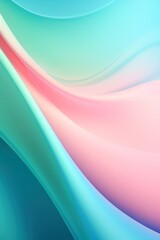 Pastel tone emerald pink blue gradient defocused abstract photo smooth lines - obrazy, fototapety, plakaty