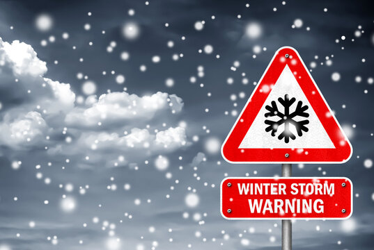 Winter Storm road sign warning
