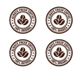 Always fresh coffee brown stamp set