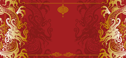 Chinese New Year, Concept holiday template for greeting card, banner