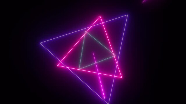 Abstract 4k lines triangles spinning motion background.