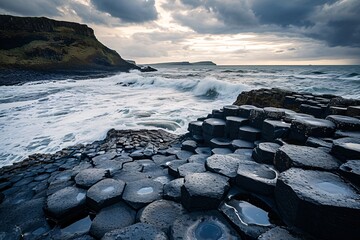 Giants Causeway, Northern Ireland. Beautiful landscape image of the unique rock formations at the...
