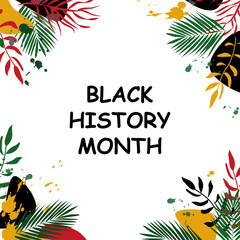 Fototapeta na wymiar Black history month. Vector illustration for web banner, poster, card for social media, networks.
