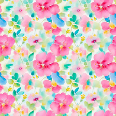 seamless watercolor floral abstract colorful wallpaper