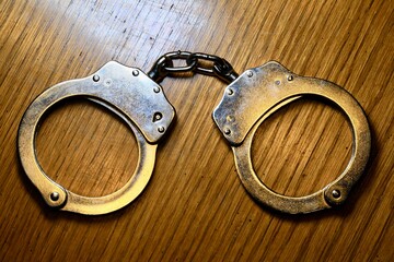 Locked pair of handcuffs 