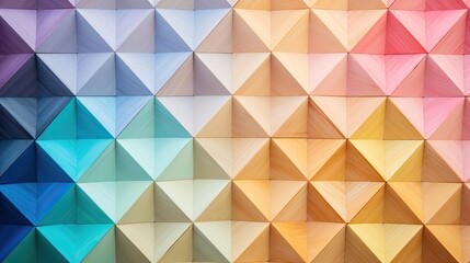 Obraz premium rainbow wooden rhombusbackground