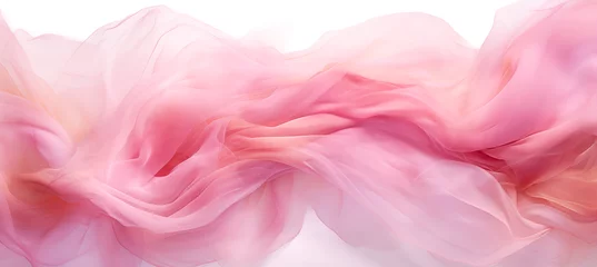 Poster Abstract pastel pink soft fabric wavy folds. Modern luxury silk wave drapes background. Smoke wavy texture waves material backdrop, Valentine backdrop for web, mobile copy space by Vita © Vita