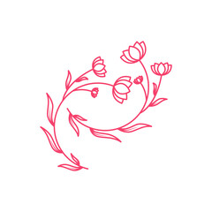 circle flower florist logo design vector image