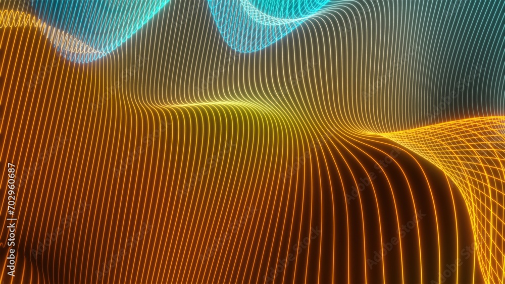 Poster abstract waves lines. computer generated 3d render