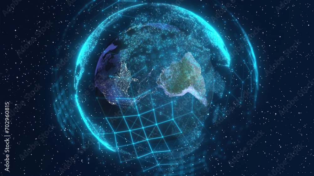 Poster abstract digital earth. computer generated 3d render