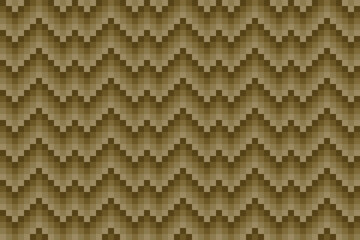 Pixel brown zig zag pattern