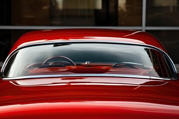 Closeup photo of a new red modern car