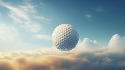 Golf Ball Floating Above Clouds