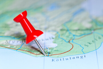 Vik, Iceland pin on map