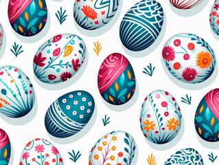 Seamless pattern with Easter eggs. 
