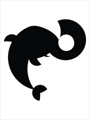 elephant and dolphin hybrid logo vector