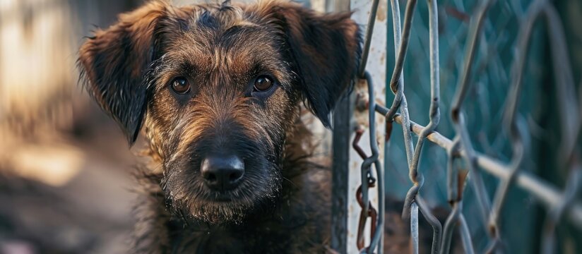 Animal abuse - rescued stray dog chained at shelter