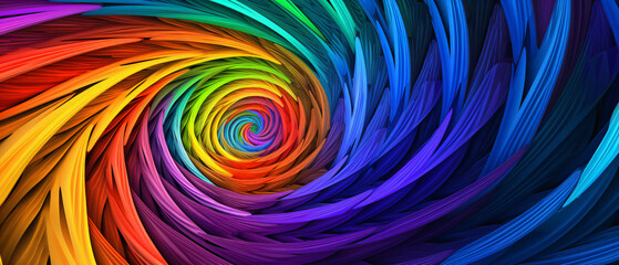An abstract colored spiral pattern in the style