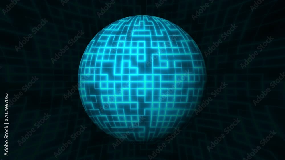 Poster abstract digital sphere. computer generated 3d render