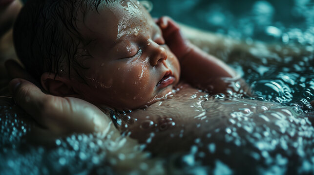 Newborn in Water Home Birth