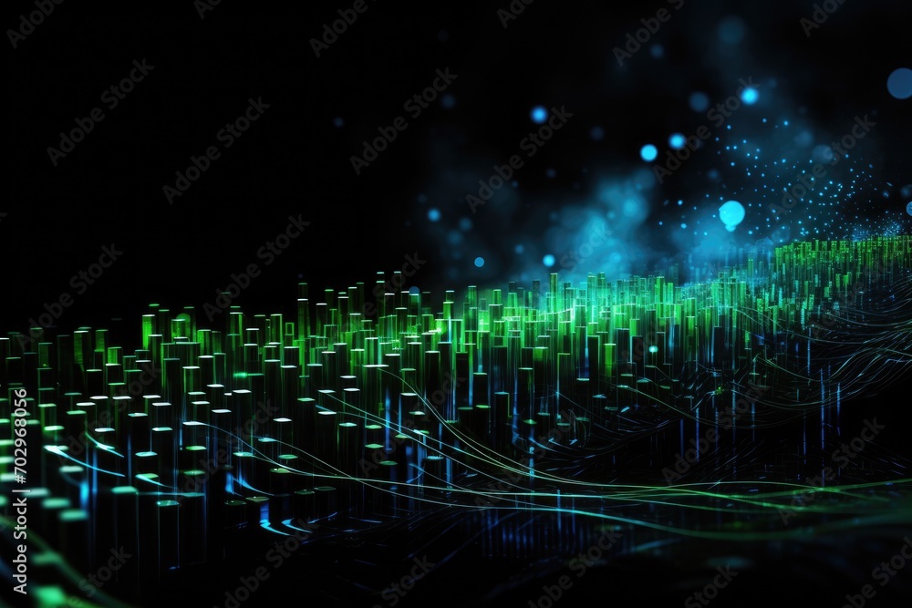 Poster abstract technology background with binary code. 3d illustration. network concept, modern technology