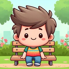 boy on a bench