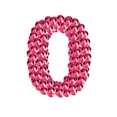 Pink symbols from spheres. number 0