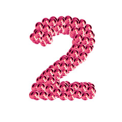 Pink symbols from spheres. number 2